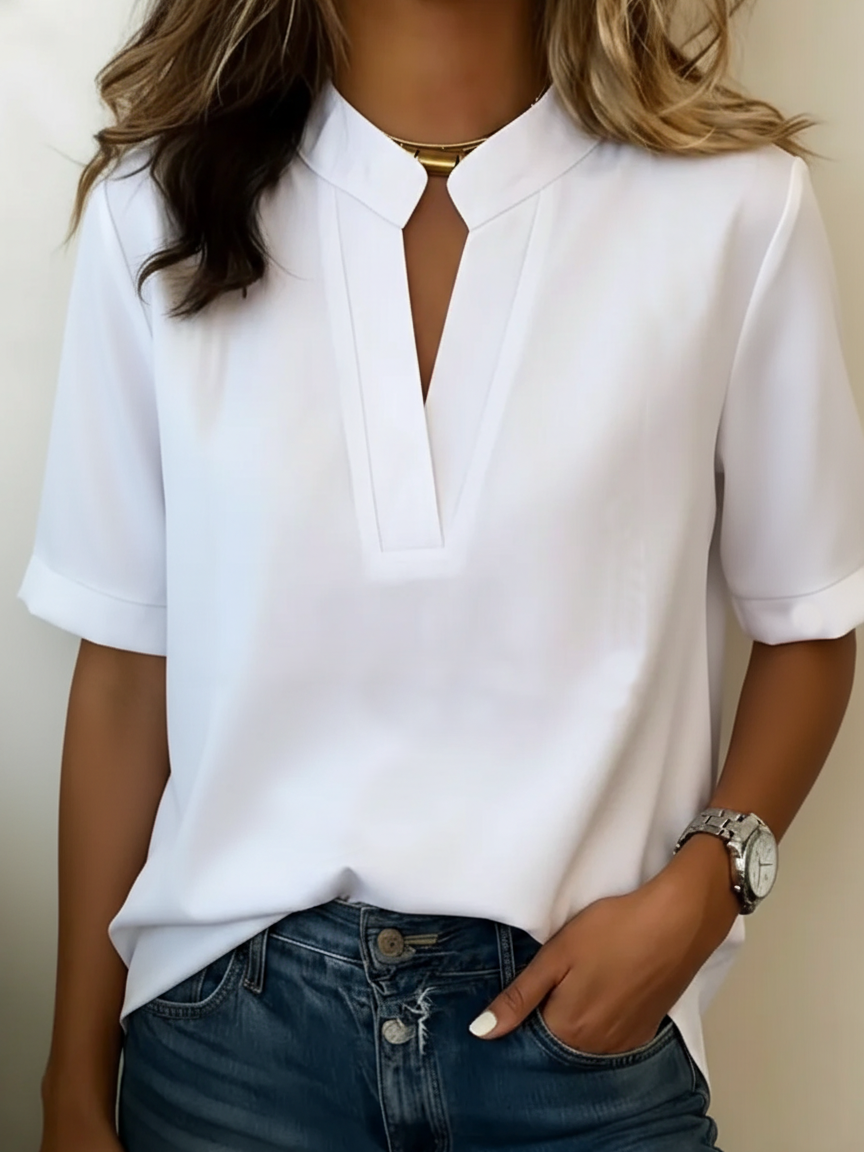Blouse | Elowen V-Neck Short-Sleeve Blouse for Women