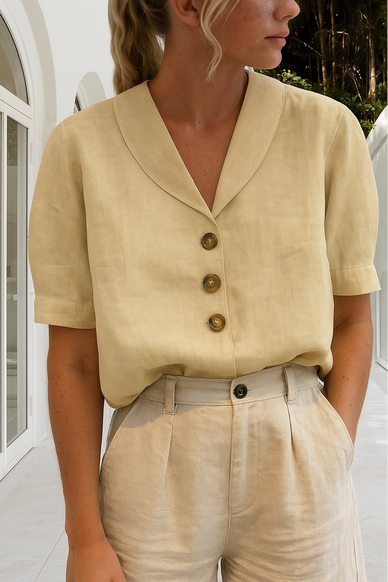Blouse | Relaxed Button-Front Collared