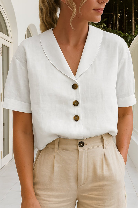 Blouse | Relaxed Button-Front Collared