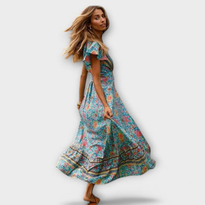 Shylin Boho Maxi Dress in Flowing Fabric for Any Occasion