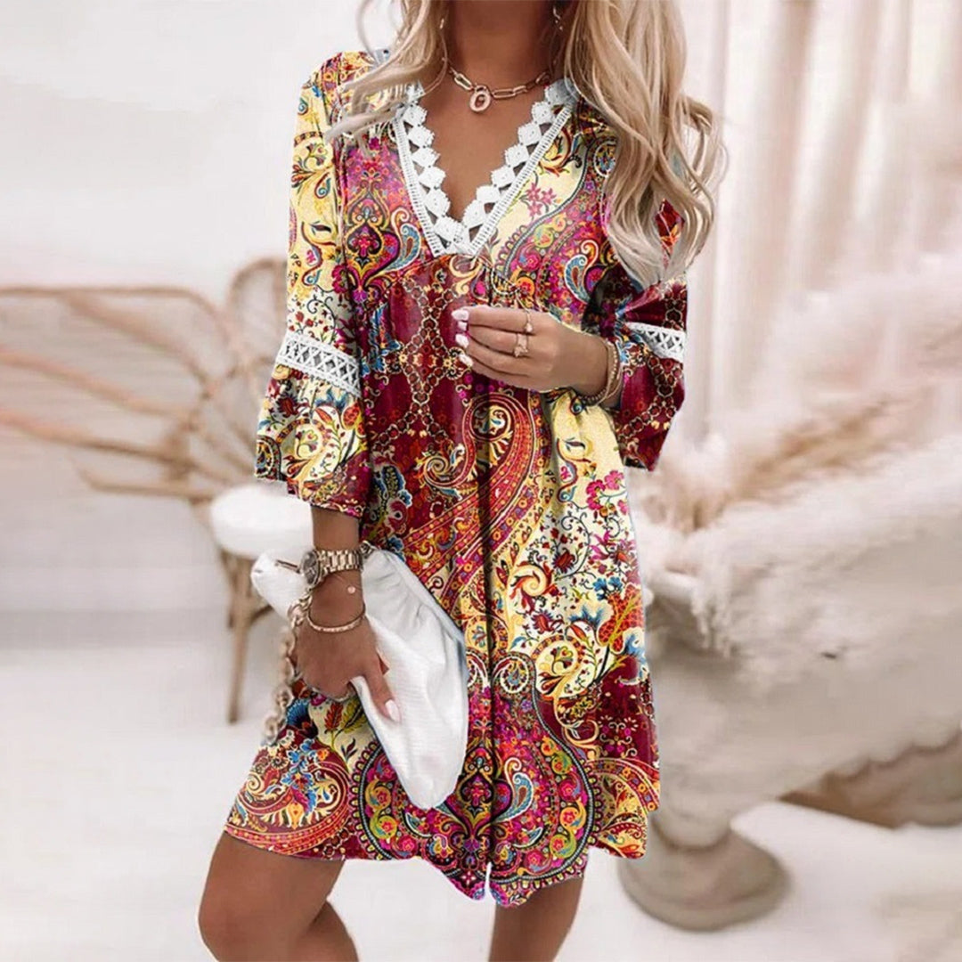 Boho Summer Dress with Crochet Details 1