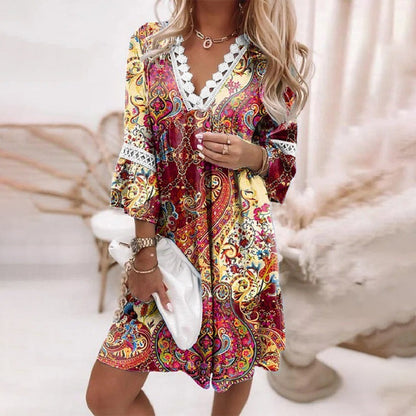 Boho Summer Dress with Crochet Details 1