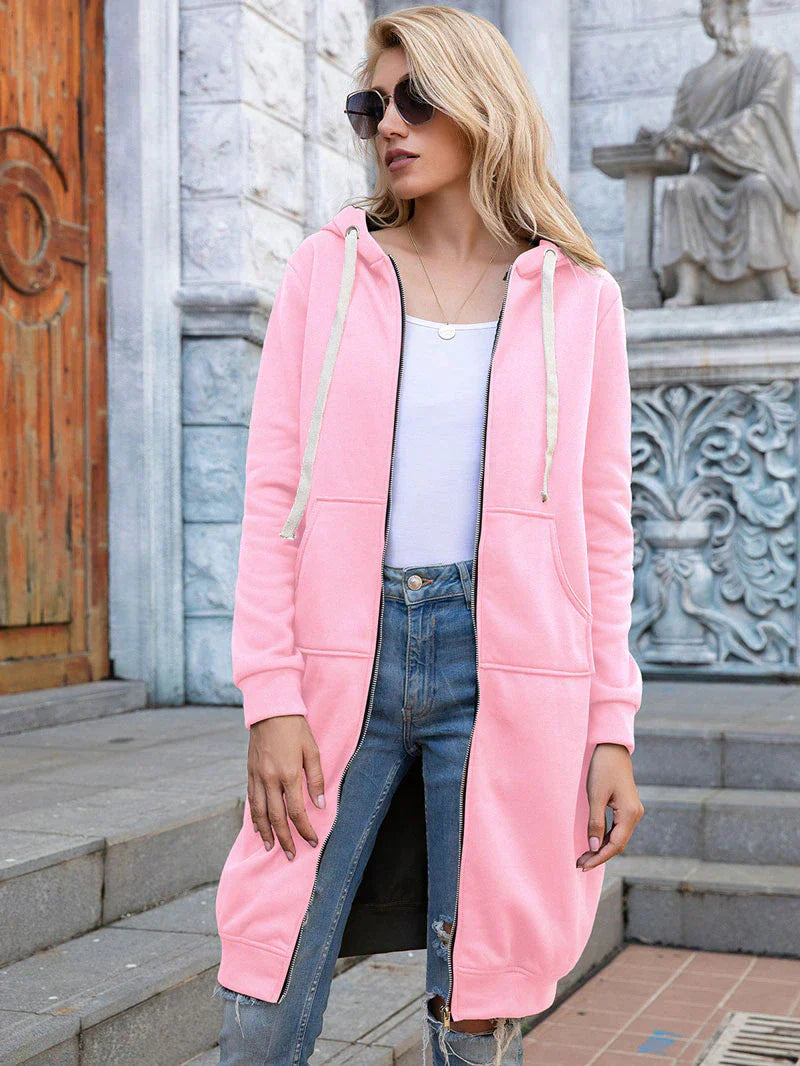 Bonnie - Cozy Longline Zip Hoodie for Everyday Style