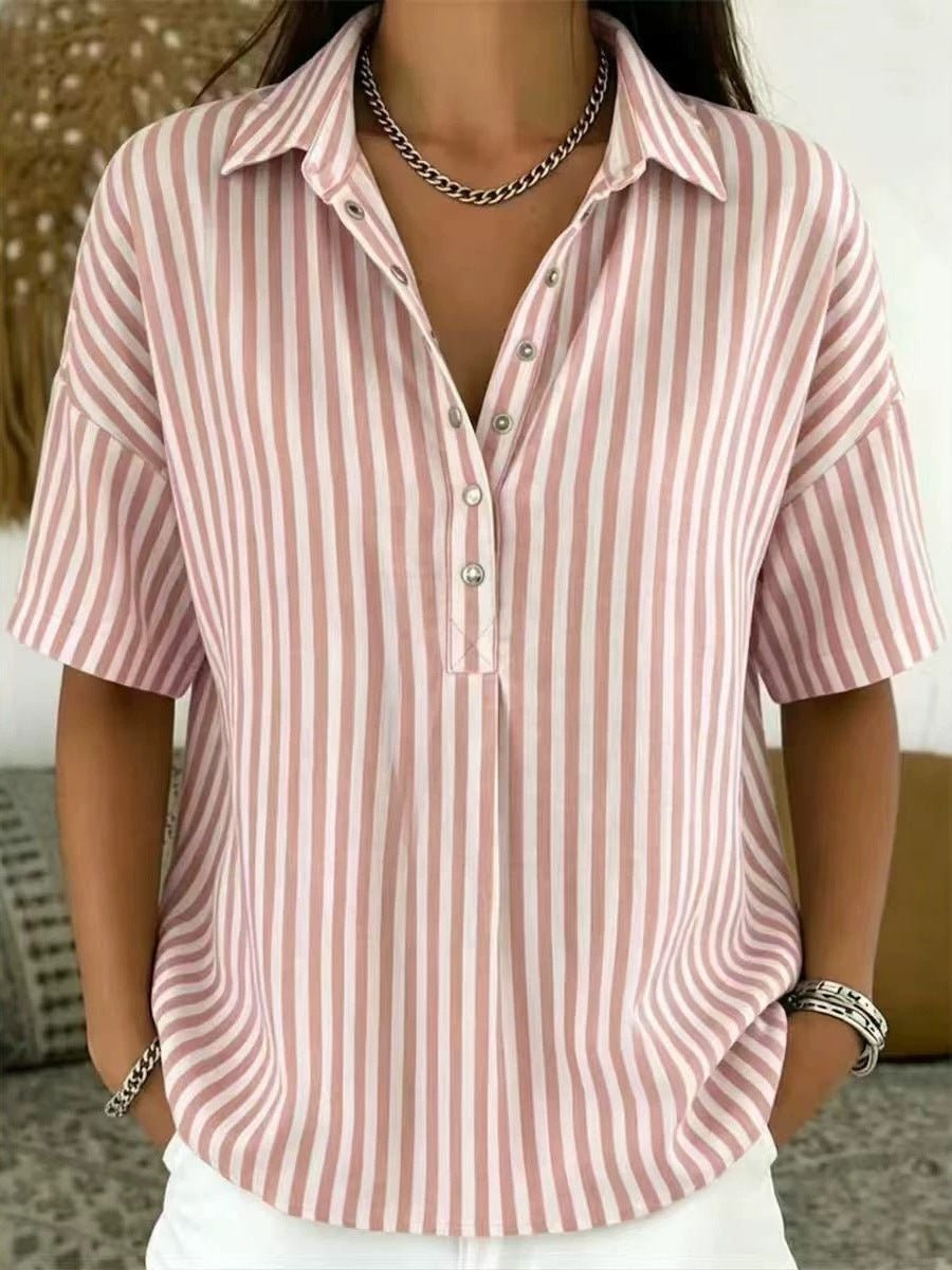 Brooke | Striped Collared Button Blouse 3