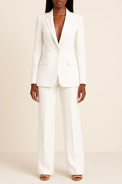 Chic Women's Formal Suit Set with Long Blazer
