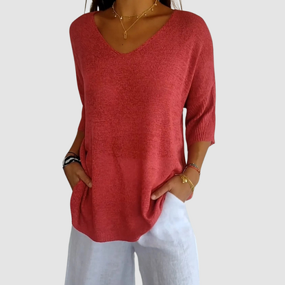 Camille™ Knit V-Neck Top 3