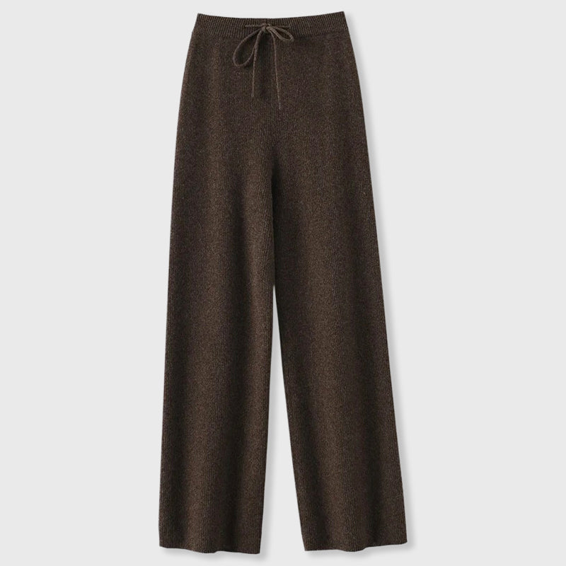 Women's Ribbed Knit Wide-Leg Lounge Pants | Adjustable Waist & Relaxed Fit 2