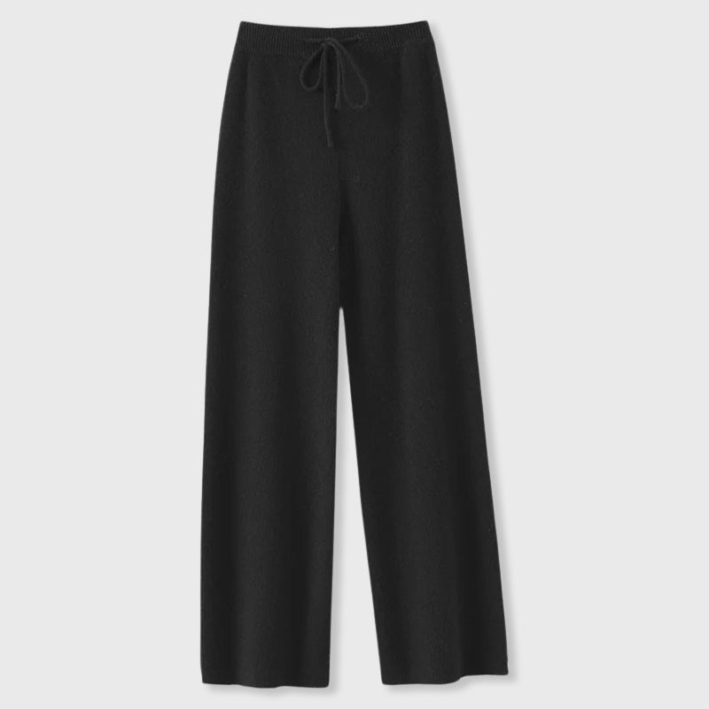 Women's Ribbed Knit Wide-Leg Lounge Pants | Adjustable Waist & Relaxed Fit 3