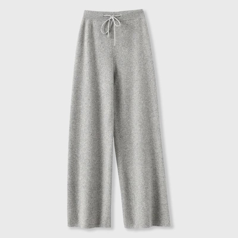 Women's Ribbed Knit Wide-Leg Lounge Pants | Adjustable Waist & Relaxed Fit 5