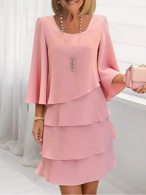 Catherine | Elegant Comfort Ruffle Dress 0