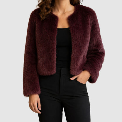 Women's Cropped Jacket | Collarless & Effortlessly Chic 1