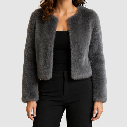 Women's Cropped Jacket | Collarless & Effortlessly Chic 3