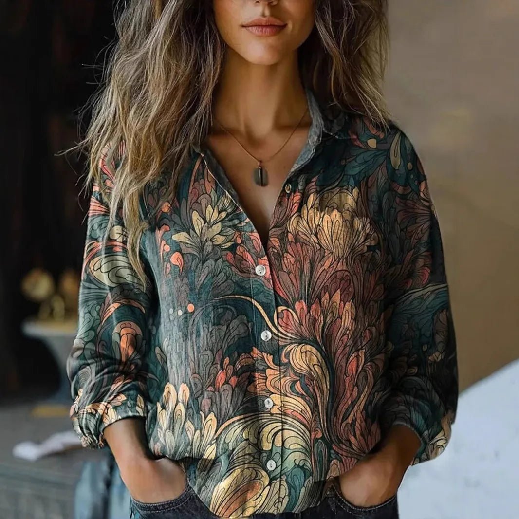 Celeste | Boho Floral Button-Up Blouse 3
