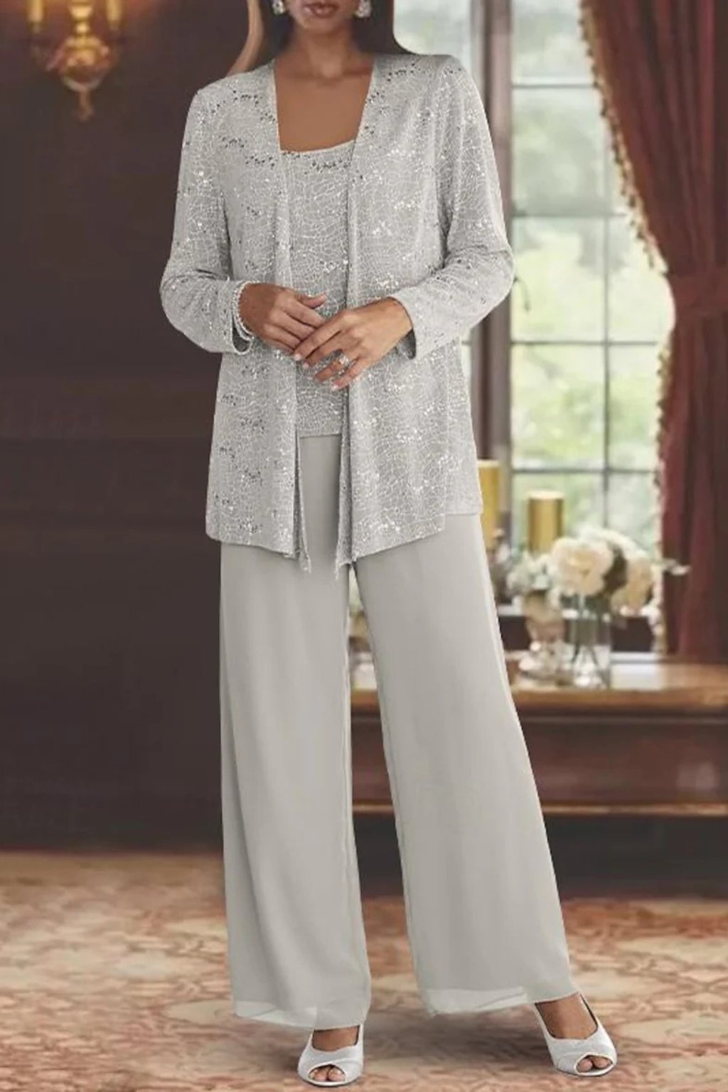 Celeste | Sequin Three Piece Pants Set 1