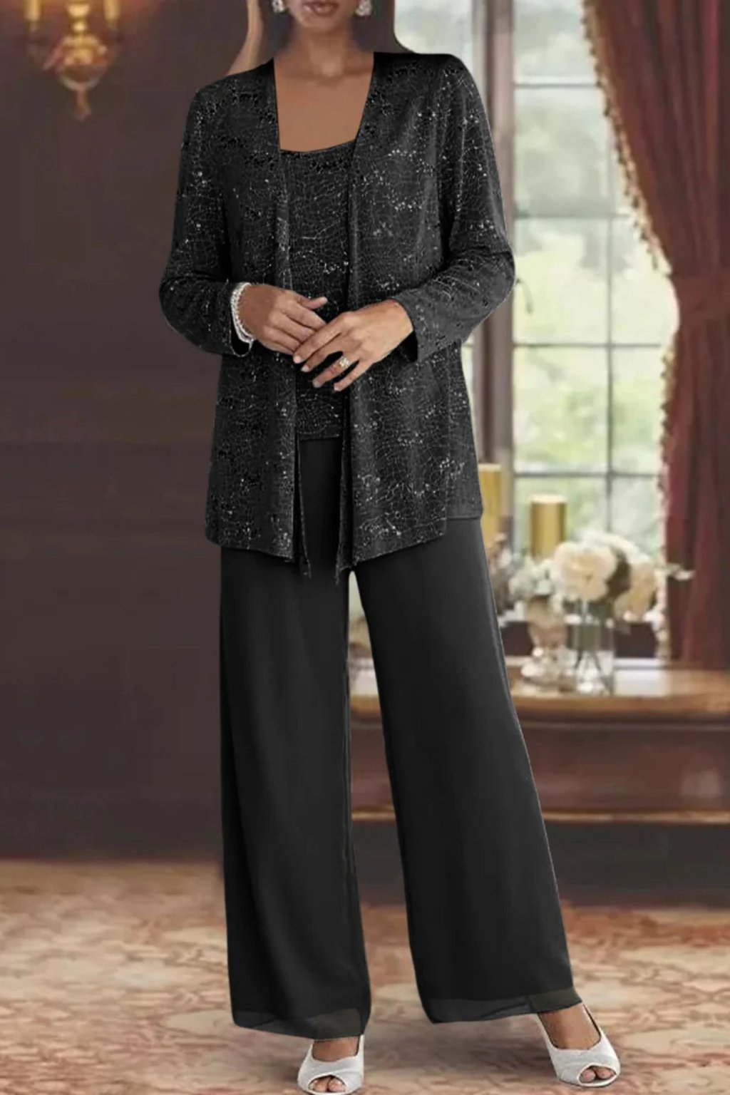 Celeste | Sequin Three Piece Pants Set 5