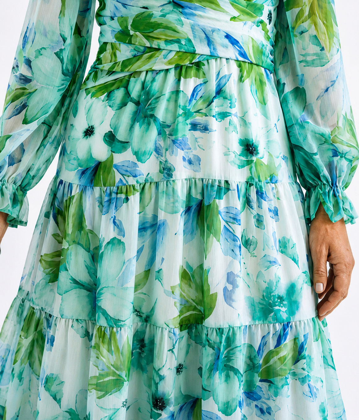 Maxi Dress | Sophia Floral V-Neck Long-Sleeve Maxi Dress for Women