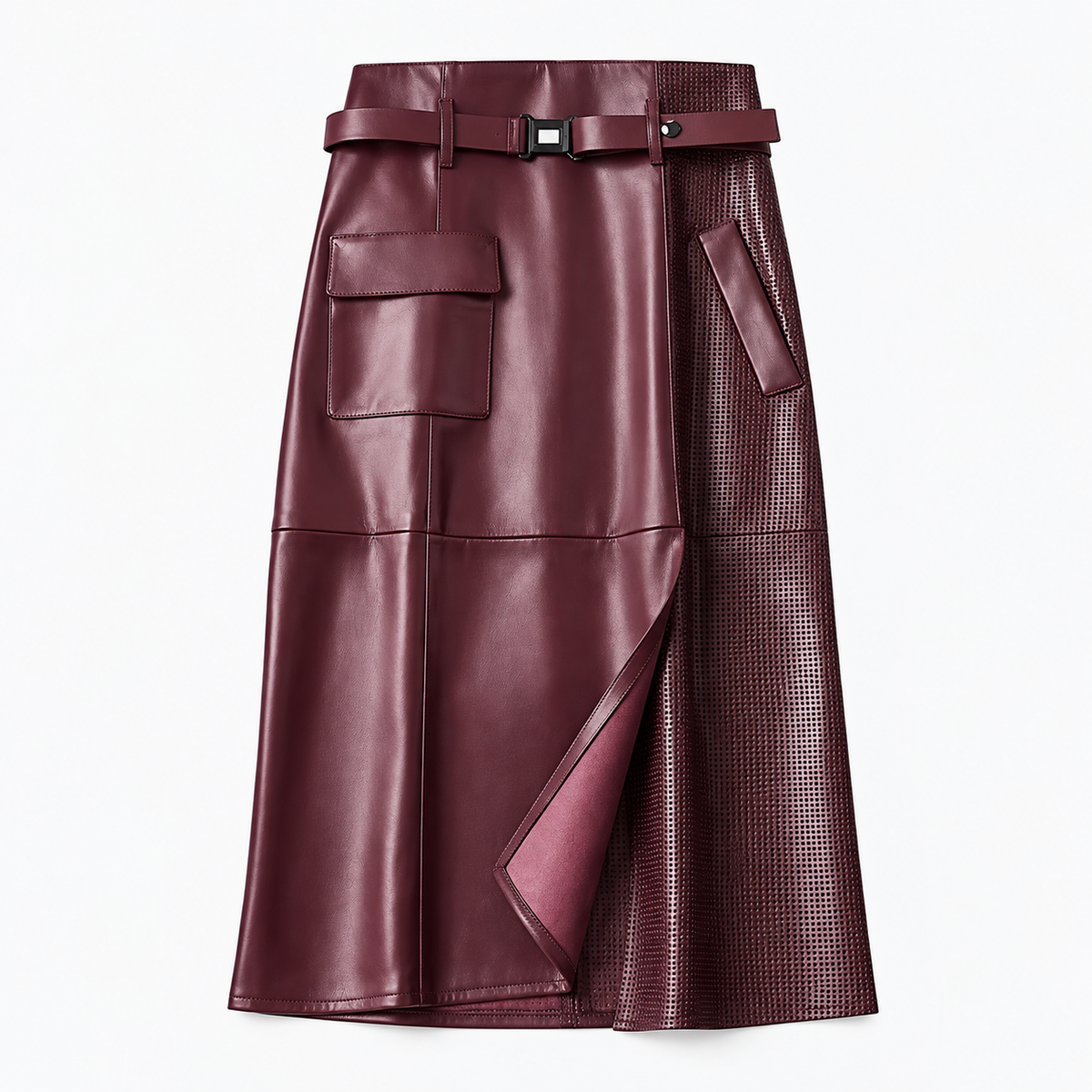Women's High Waist Skirt | Belted & Cargo Pockets