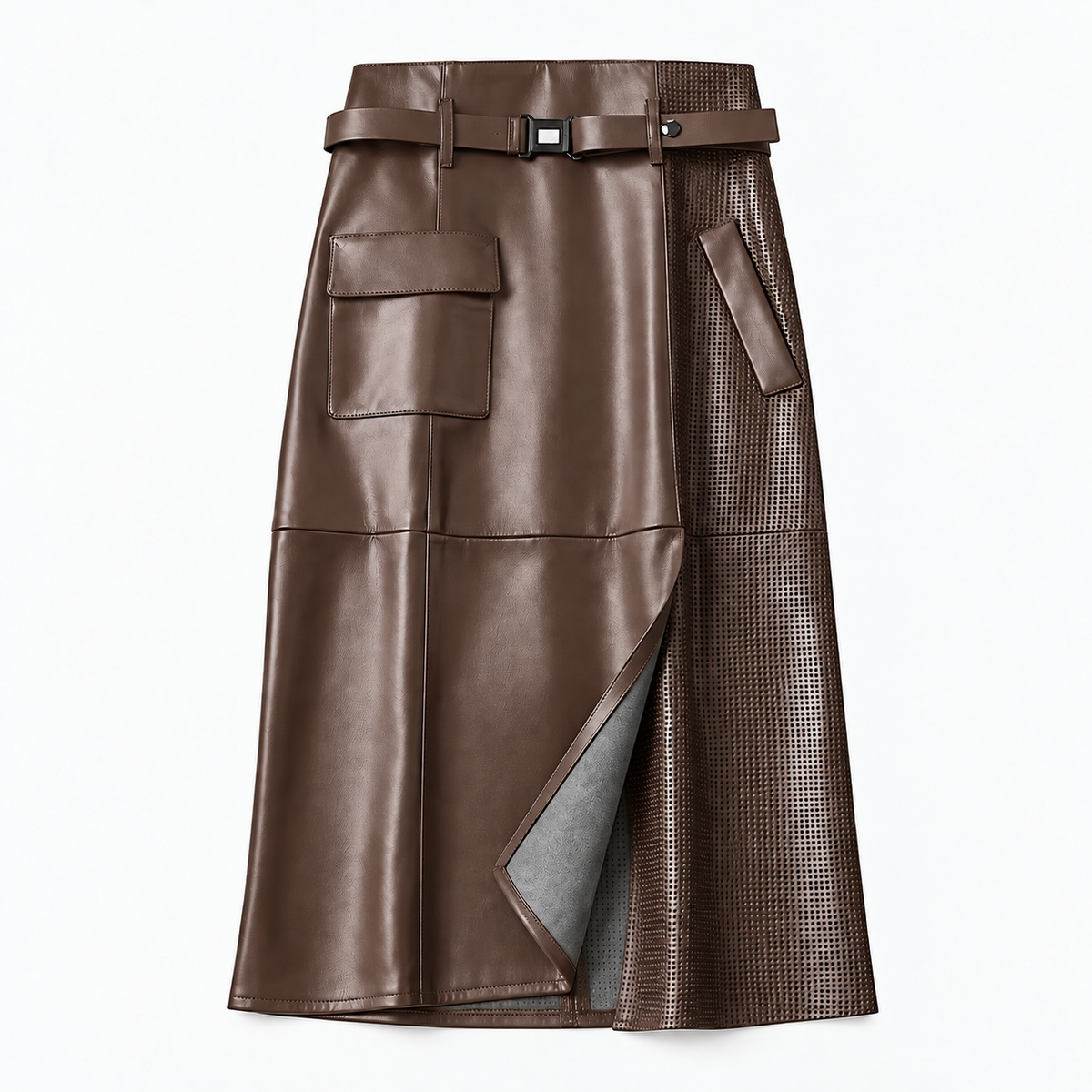 Women's High Waist Skirt | Belted & Cargo Pockets