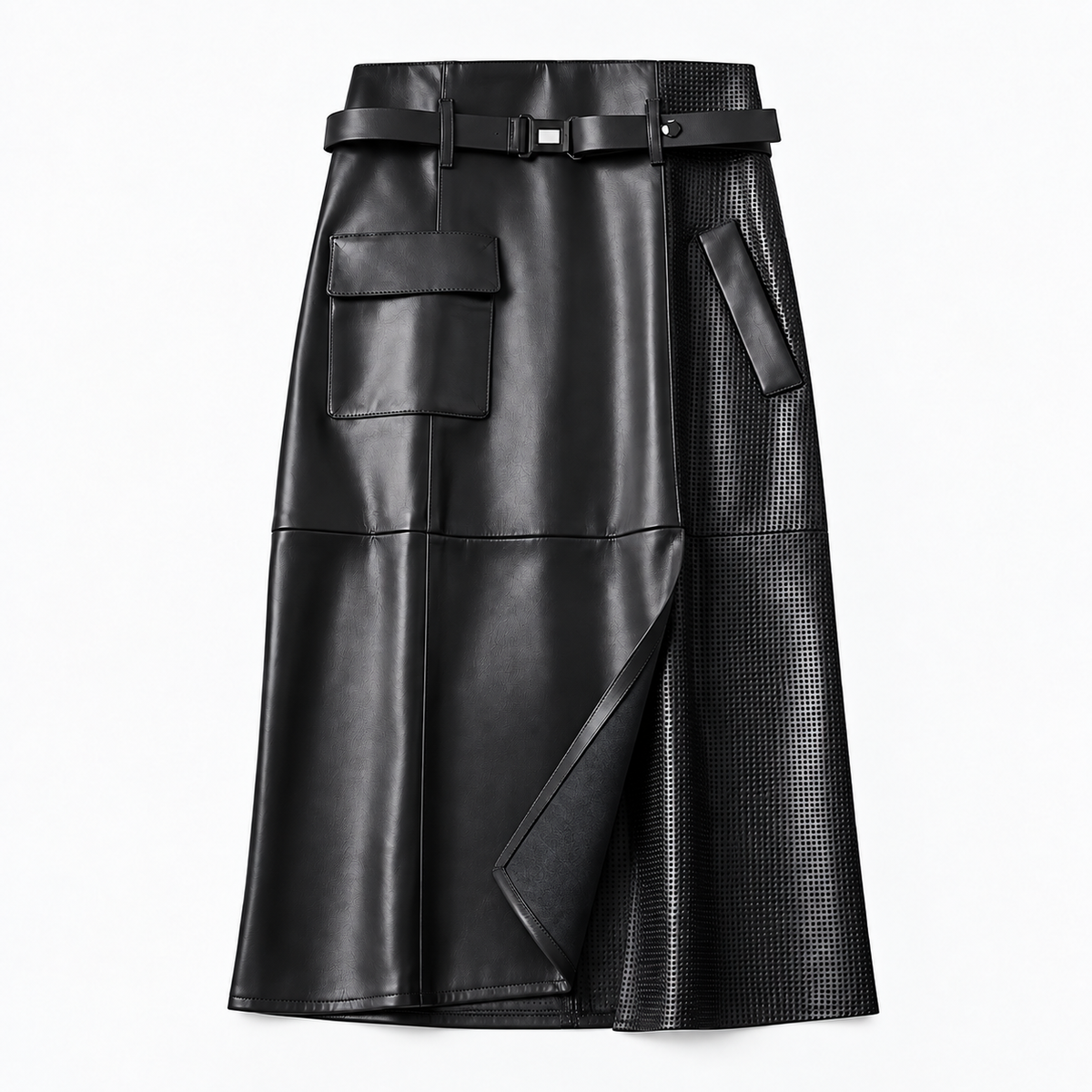 Women's High Waist Skirt | Belted & Cargo Pockets