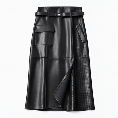Women's High Waist Skirt | Belted & Cargo Pockets