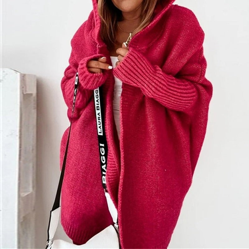 Chic Hooded Knit Cardigan for Everyday Wear
