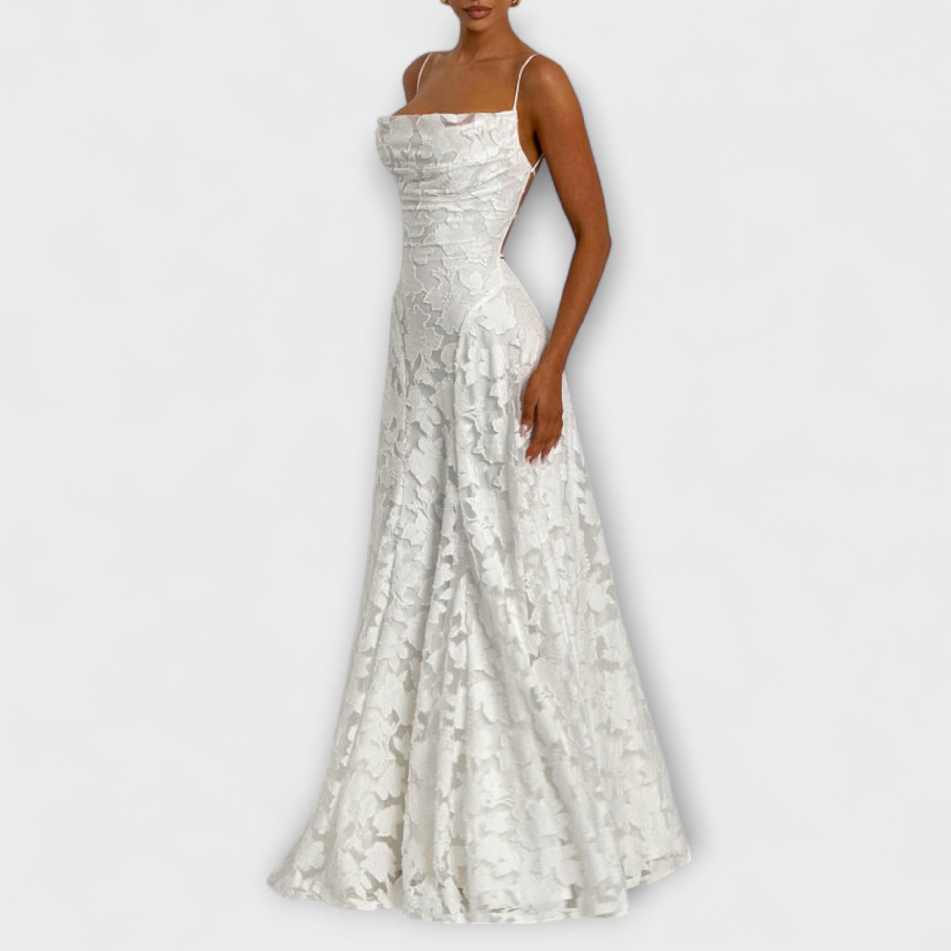 Chic Jacquard Maxi Dress for Special Occasions