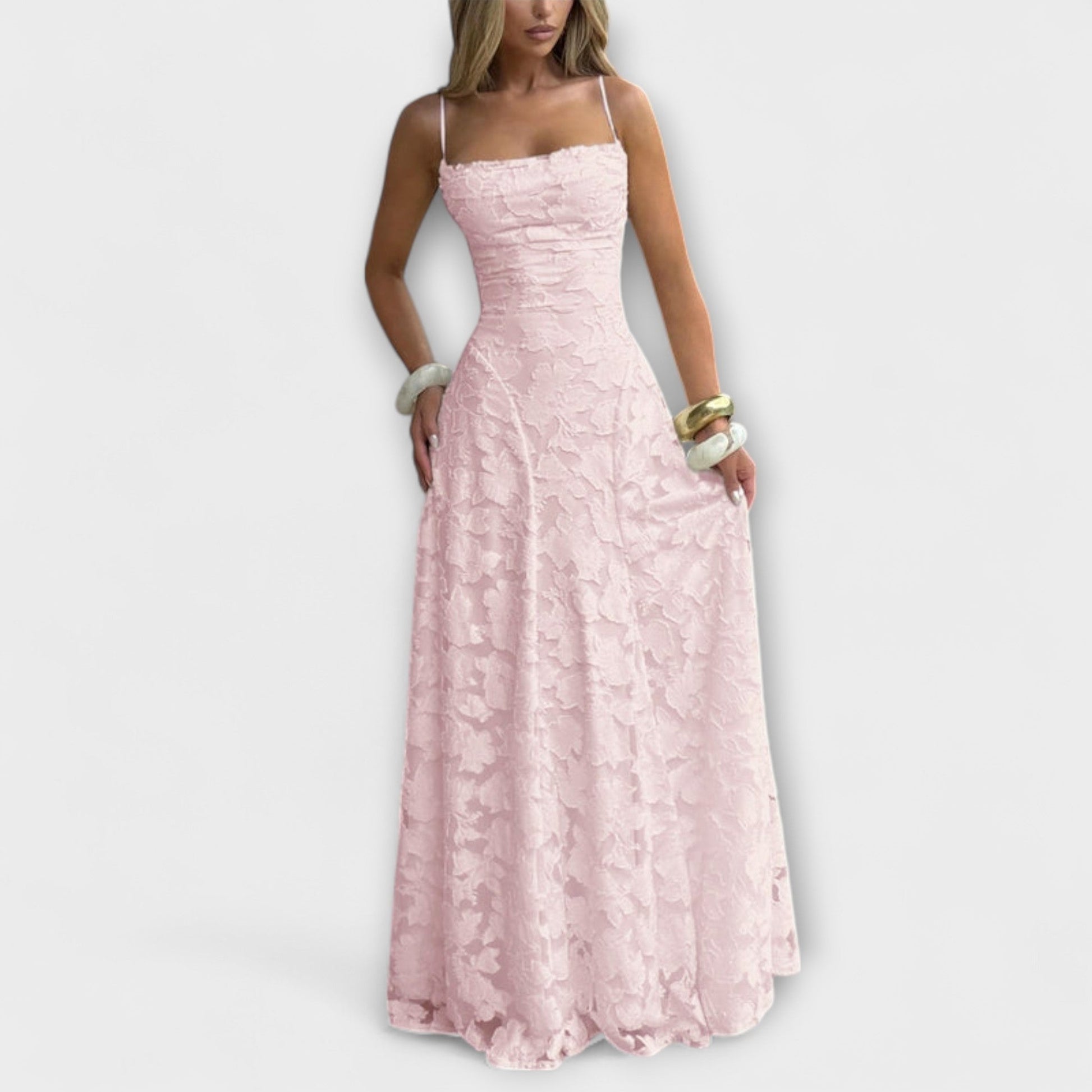 Chic Jacquard Maxi Dress for Special Occasions