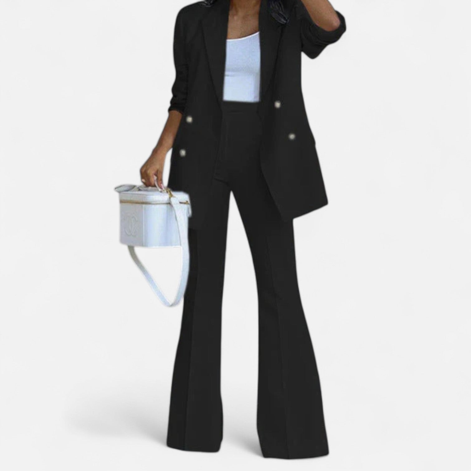 Chic Women's Blazer and Trouser Set for Formal Events