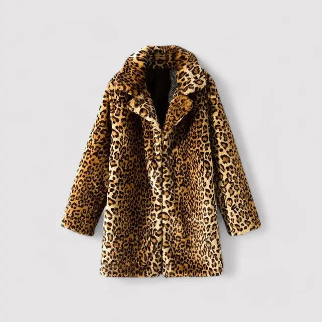 Chic Coat for Women – Elegant Leopard Print & Cozy Comfort 0
