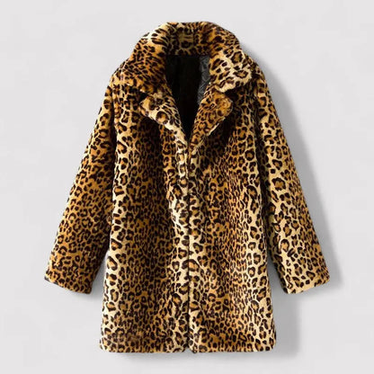 Chic Coat for Women – Elegant Leopard Print & Cozy Comfort 1