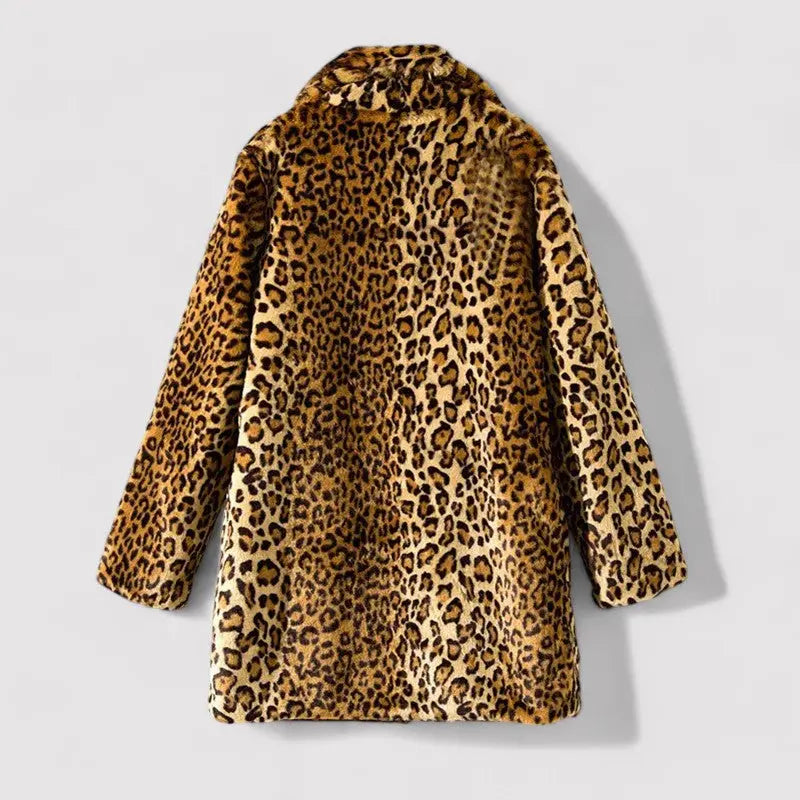 Chic Coat for Women – Elegant Leopard Print & Cozy Comfort 2