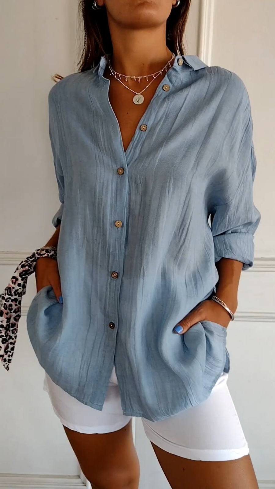 Chloe | Linen Oversized Button-Down Shirt for Women 0