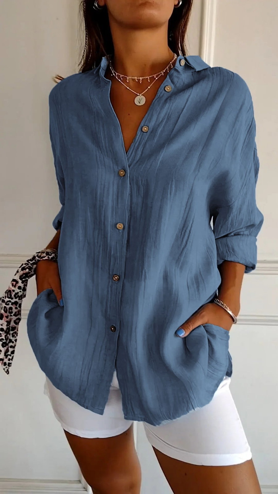 Chloe | Linen Oversized Button-Down Shirt for Women 4