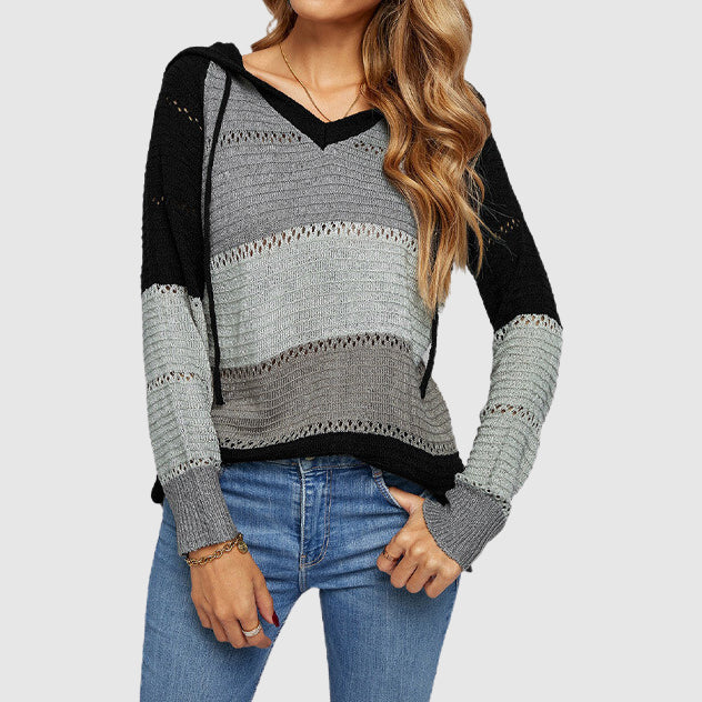 Women's Striped Hoodie | Drawstring Hood & Relaxed Fit 5