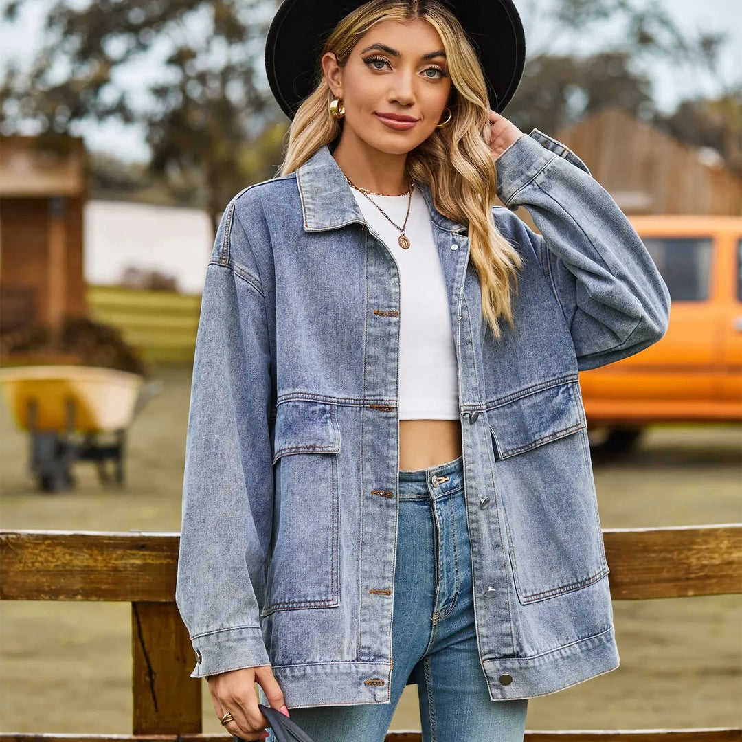 Classic Vintage Denim Jacket for Women 2
