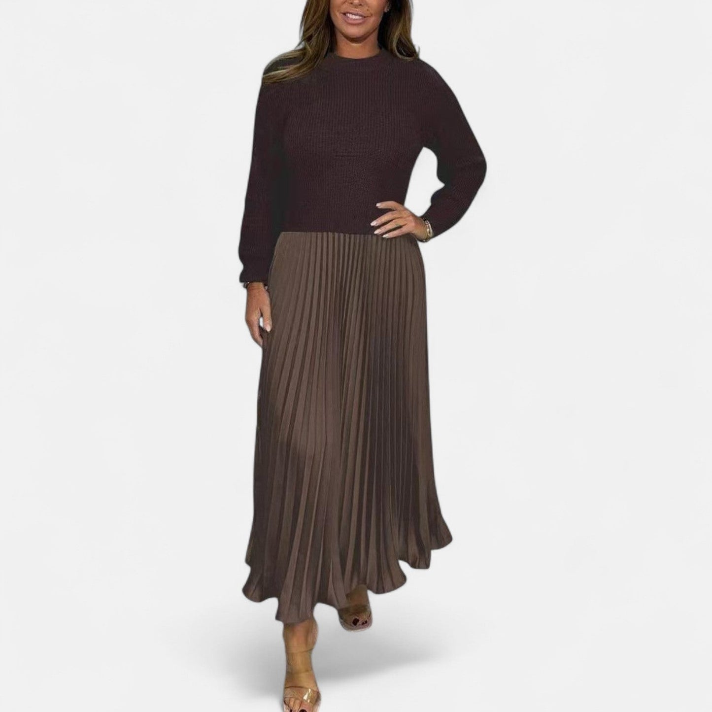 Claudia - Maxi dress with sweater and pleated skirt 10