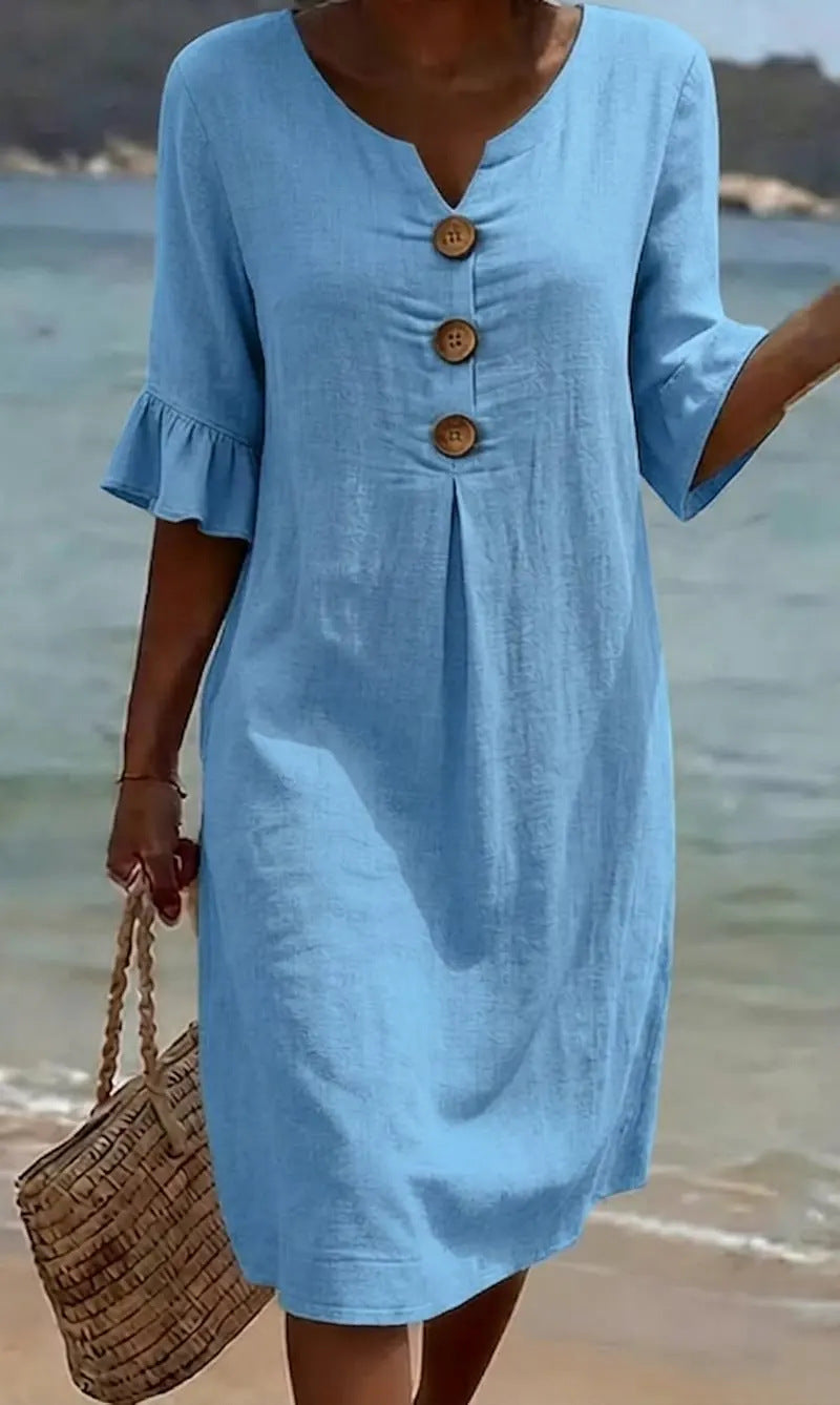 Contrina - Cotton Linen Summer Dress 2