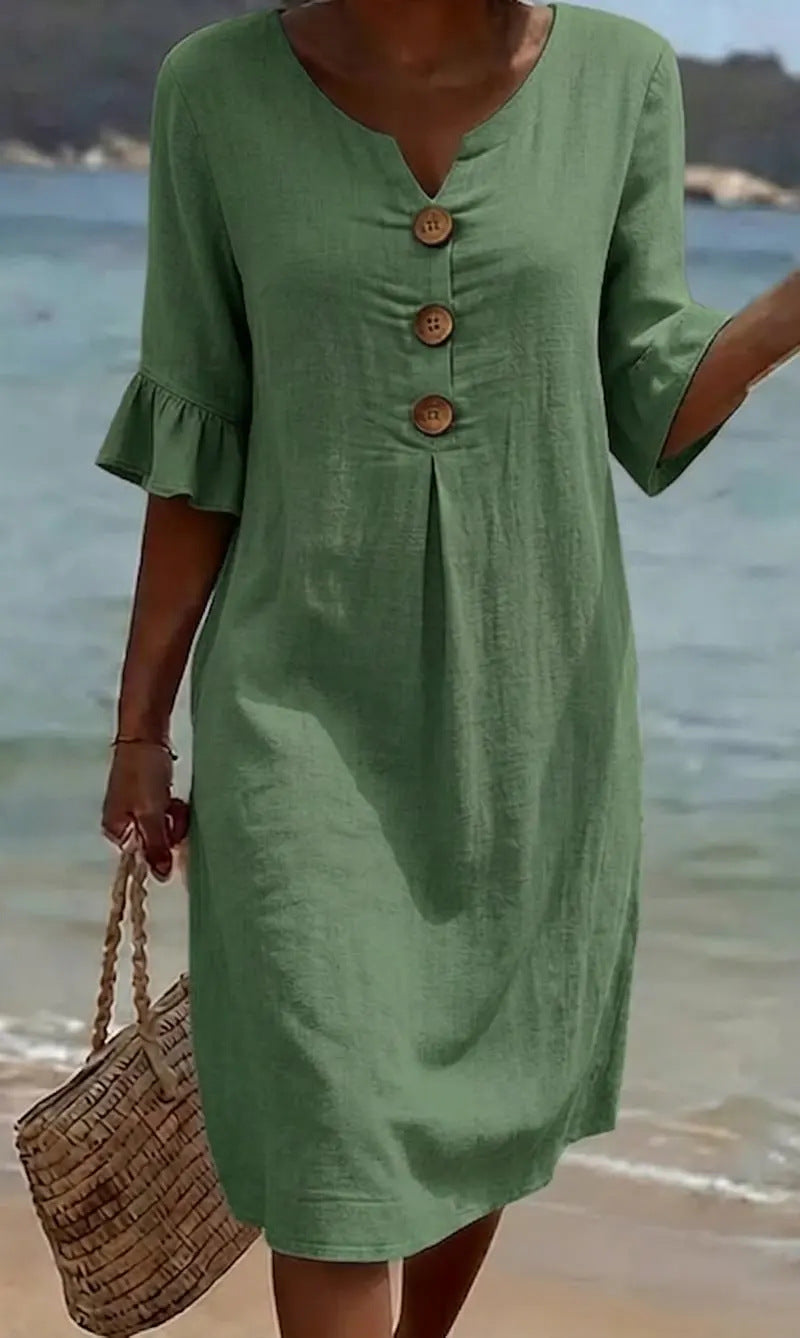 Contrina - Cotton Linen Summer Dress 4