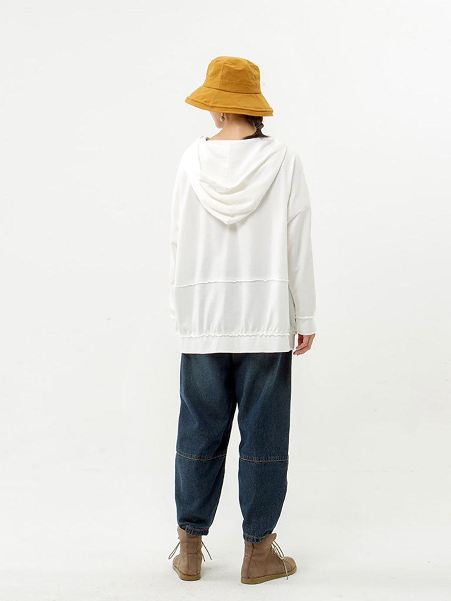 Women's Hooded Sweatshirt | Plant Print & Front Pocket 7