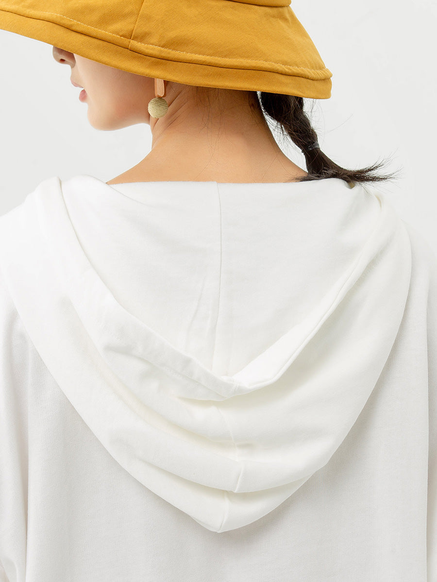 Women's Hooded Sweatshirt | Plant Print & Front Pocket 11