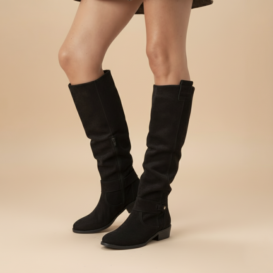 Women's Knee-High Boots | Low Heel & Side Zip 1