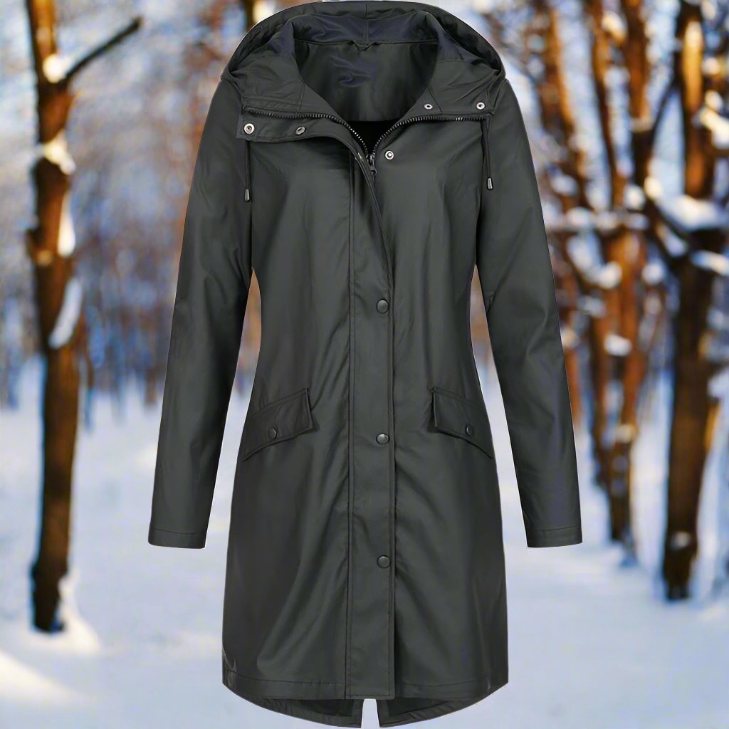 Daisy | Mid-Thigh Weatherproof Rain Jacket with Hood 0
