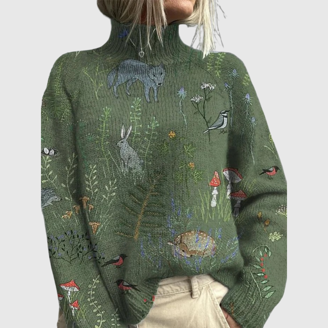 Women's Roll Neck Jumper | Long Sleeve & Patterned 1