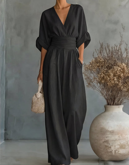 Daniela™ | Elegant V-Neck Wide Leg Jumpsuit 10