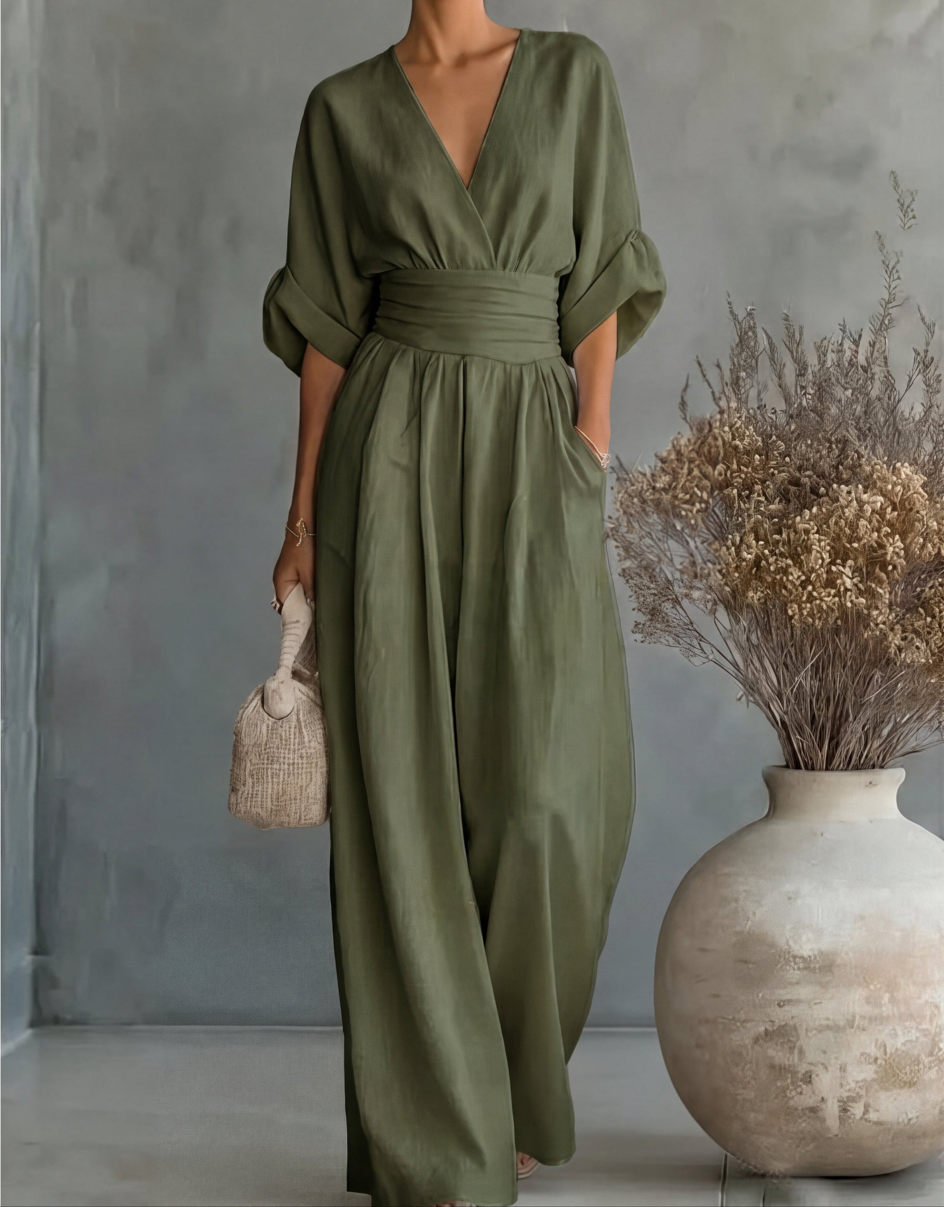 Daniela™ | Elegant V-Neck Wide Leg Jumpsuit 11