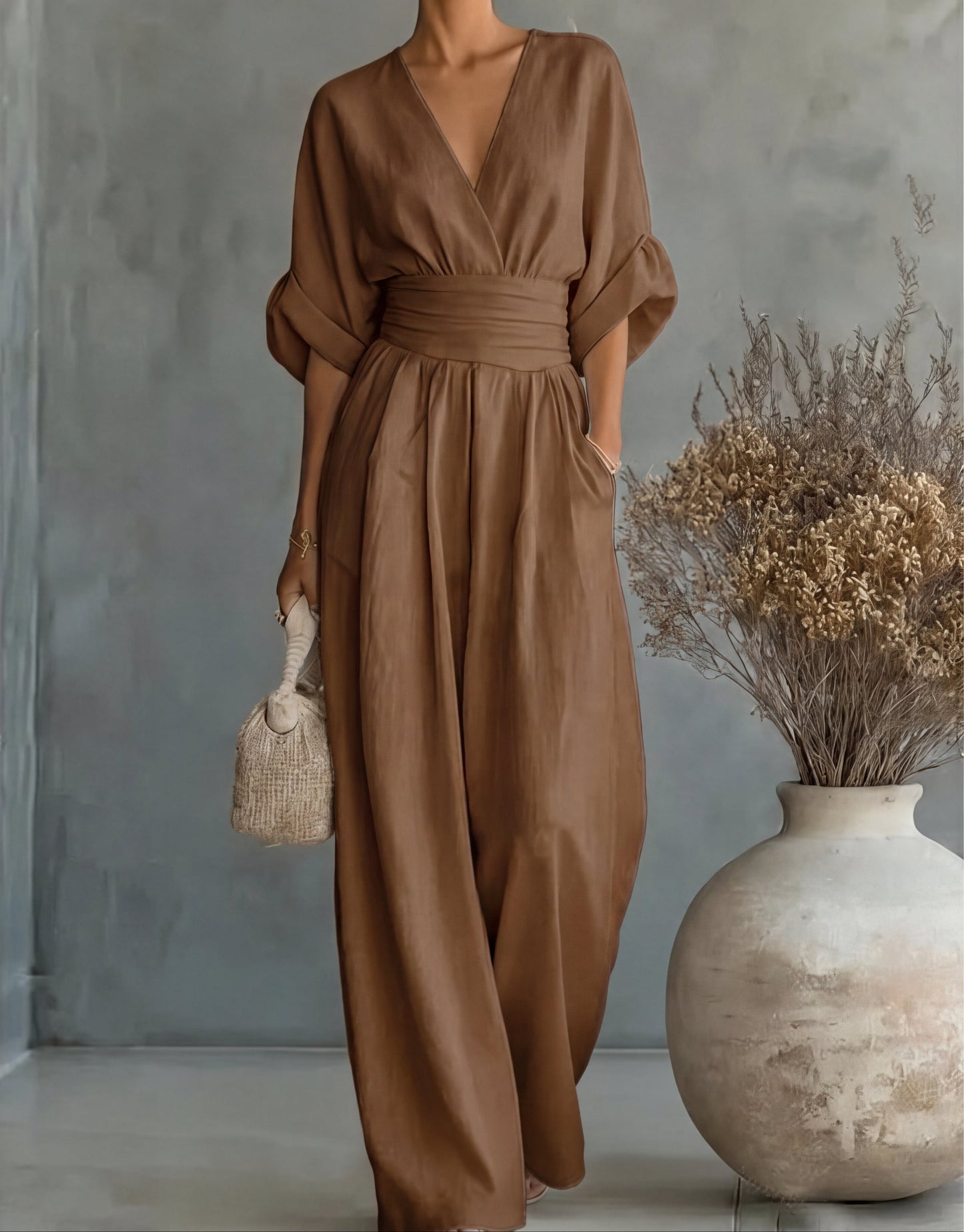 Daniela™ | Elegant V-Neck Wide Leg Jumpsuit 12