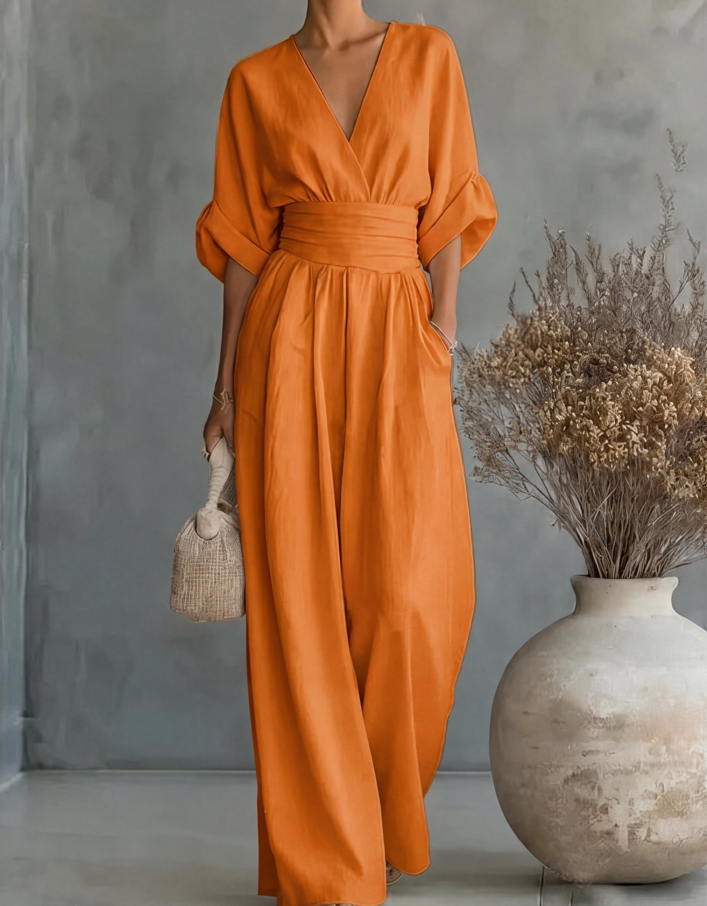 Daniela™ | Elegant V-Neck Wide Leg Jumpsuit 13