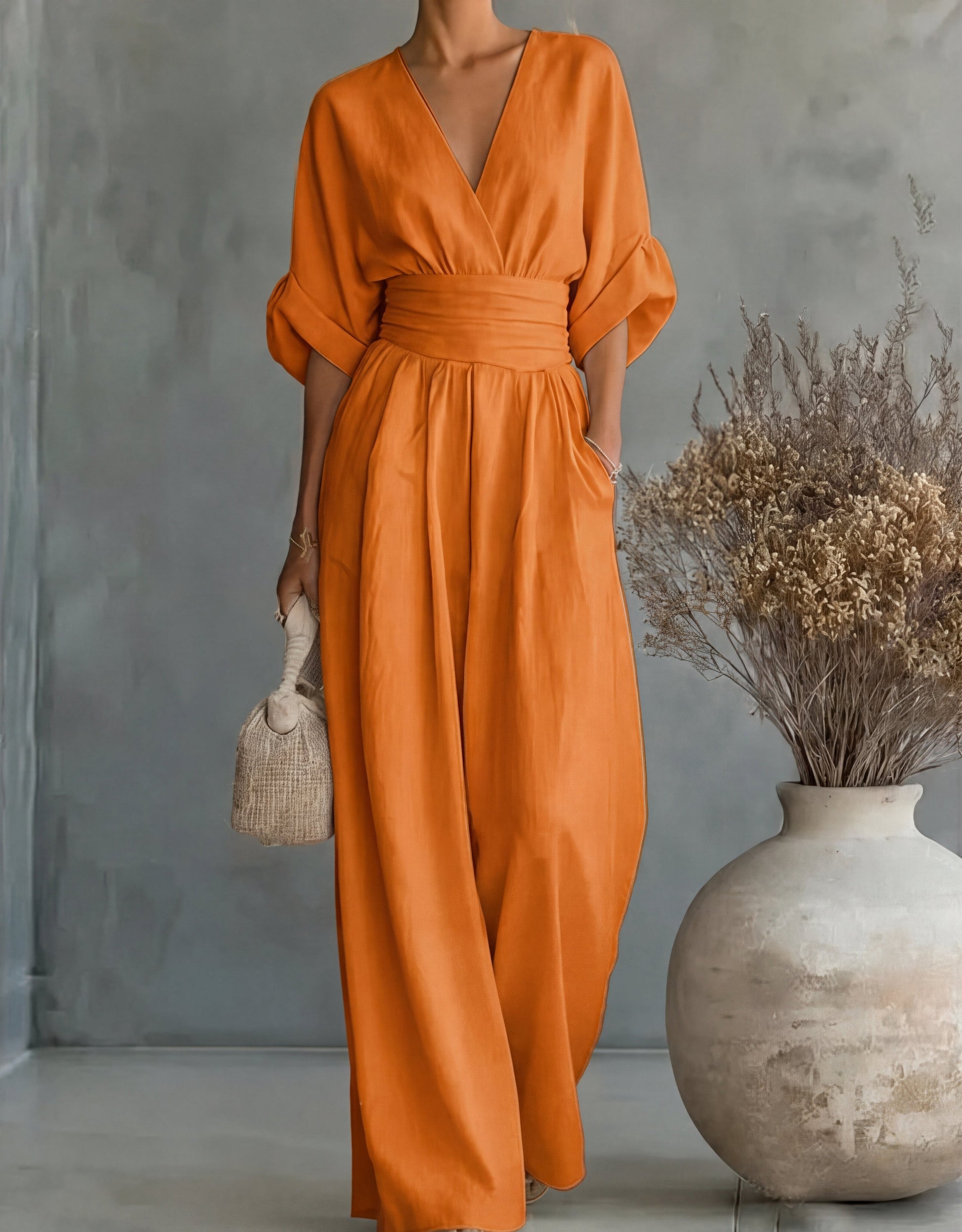 Daniela™ | Elegant V-Neck Wide Leg Jumpsuit 13