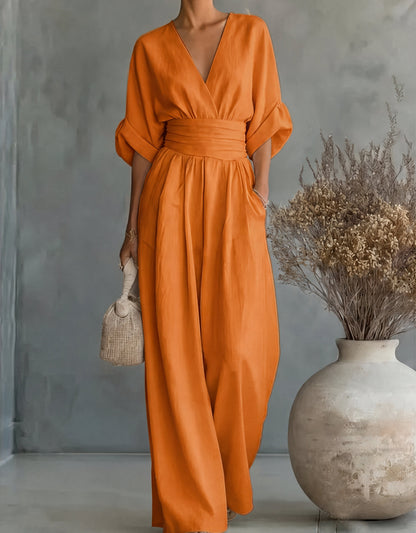 Daniela™ | Elegant V-Neck Wide Leg Jumpsuit 13