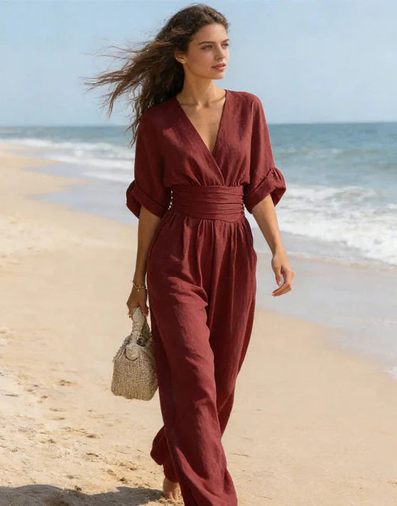 Daniela™ | Elegant V-Neck Wide Leg Jumpsuit 5